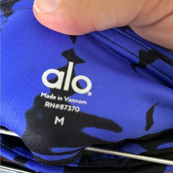 ALO Pull On Full Length Leggings Sz M Blue/black Athletic Casual - Picture 4 of 8